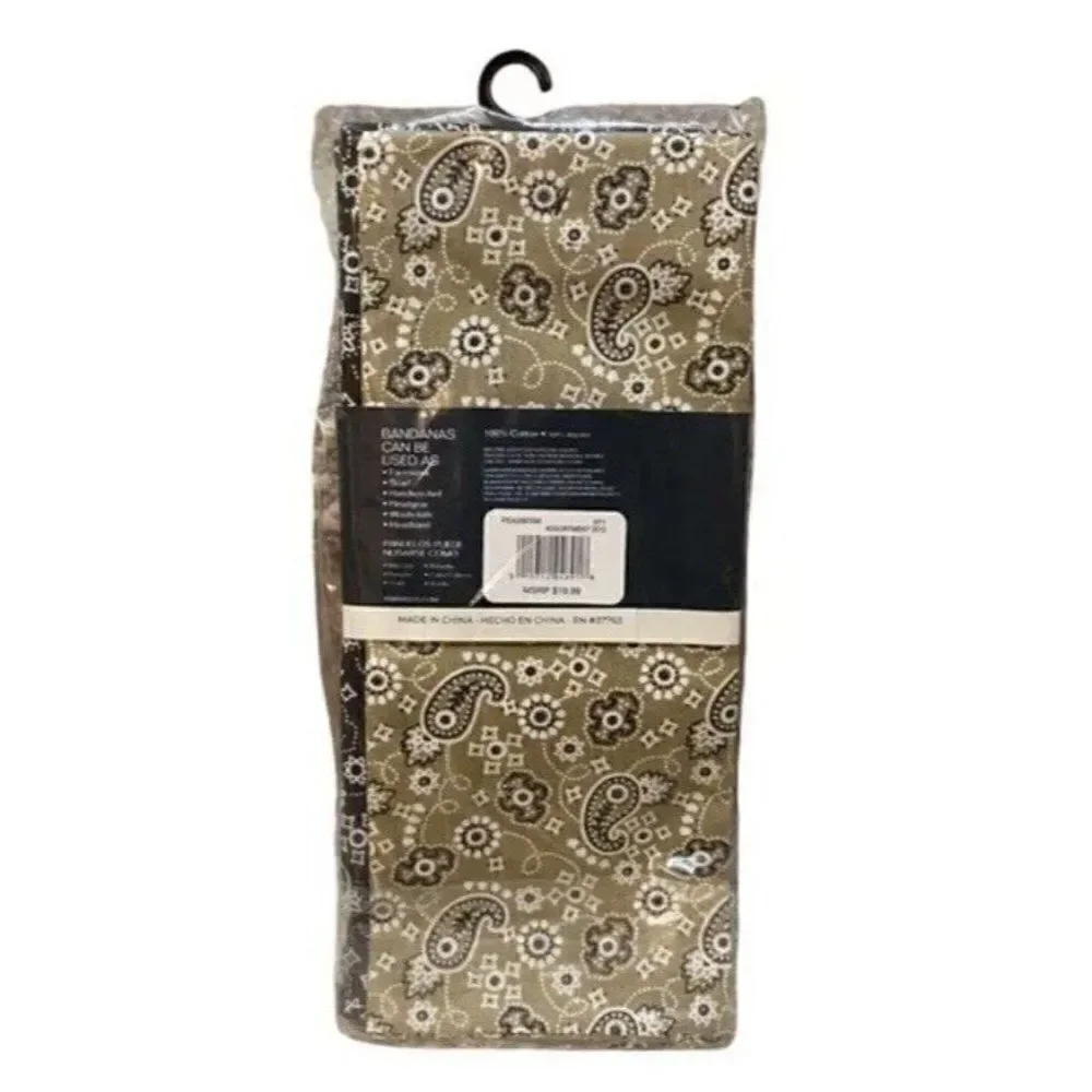 Perry Ellis Portfolio Mens Assorted 3 Packs Of Bandanas 9 Total Lot Set New